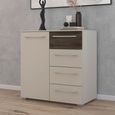 Rauch Luana 1 Door Small Sideboard - 80cm - Champagne and Atlantic Dark Oak