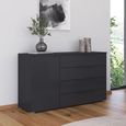Rauch Monostar 1 Door Wide Sideboard - 120cm - Metallic Dark Grey