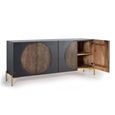 Refton Sideboard - Carved - Dark Mango Wood - 4 Door - Large - 173cm