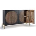 Refton Sideboard - Carved - Dark Mango Wood - 4 Door - Medium - 145cm
