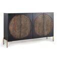 Refton Sideboard - Carved - Dark Mango Wood - 4 Door - Medium - 145cm
