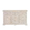 Rrethi Sideboard - Distressed White Carved Mango Wood - 3 Door - Medium - 150cm