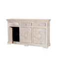 Rrethi Sideboard - Distressed White Carved Mango Wood - 3 Door - Medium - 150cm