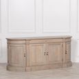 Rustic Wooden Curved Sideboard - 4 Door - Large