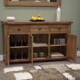 Rustic Oak Sideboard - 3 Door - Medium - 139cm - Oak
