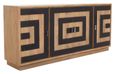 Salem Sideboard - Black and Mango Wood - 4 Door - Extra Large - 200cm