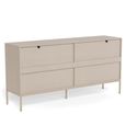 Seaford Large Sideboard - 2 Door - 160cm - Fluted Oak and Grey Metal