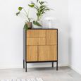 Seaford Small Sideboard - 3 Door - 80cm - Oak and Black Metal