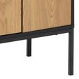 Seaford Small Sideboard - 4 Door - 80cm - Oak and Black Metal