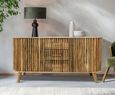 Slated Mango Wood Large Sideboard - 2 Doors