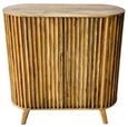 Slated Mango Wood Small Sideboard - 2 Doors