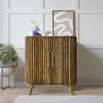 Slated Mango Wood Small Sideboard - 2 Doors