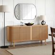 Soho Large Sideboard - 4 Door - Slatted - Oak