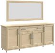 Sonia Light Oak Italian 4 Door Extra Large Buffet Sideboard with Mirror