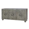 Spanish Sideboard - Grey Carved Mango Wood - 3 Door - Large - 172cm