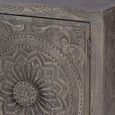 Spanish Sideboard - Grey Carved Mango Wood - 3 Door - Large - 172cm