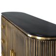 Stephen Sideboard - Ribbed Brass - Curved - 2 Door - Medium - Black Marble Top
