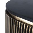 Stephen Sideboard - Ribbed Brass - Curved - 2 Door - Medium - Black Marble Top