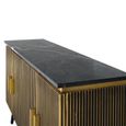 Stephen Sideboard - Ribbed Brass - 4 Door - Medium - Black Marble Top