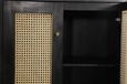 Tapola Black Wood and Rattan 2 Door Cabinet