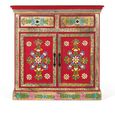 Trapani Sideboard - Red Mango Wood - Painted - 2 Door - Small - 90cm