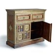 Trona Sideboard - Acacia Wood - Brass Cladded - 2 Door - Small - 105cm