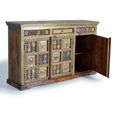 Trona Sideboard - Acacia Wood - Brass Cladded - 3 Door - Medium - 150cm