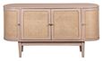 Vance Curved Natural Rattan and Mango Wood 140cm Medium Sideboard