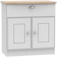 Victoria Grey and Riviera Oak Compact Sideboard - 2 Doors 