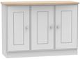Victoria Grey and Riviera Oak Small Sideboard - 3 Doors