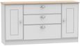 Victoria Grey and Riviera Oak Wide Sideboard - 2 Doors