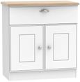 Victoria  White and Riviera Oak Compact Sideboard - 2 Doors