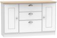 Victoria White and Riviera Oak Medium Sideboard - 2 Doors