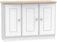 Victoria White and Riviera Oak Small Sideboard - 3 Doors