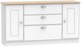 Victoria White and Riviera Oak Wide Sideboard - 2 Doors