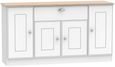 Victoria White and Riviera Oak Wide Sideboard - 4 Doors