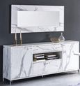 Vittoria White Italian 190cm Extra Large 4 Door Sideboard with Mirror