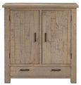 Washed Grey Reclaimed Pine 2 Door Small Sideboard - 95cm