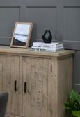 Washed Grey Reclaimed Pine 2 Door Small Sideboard - 95cm