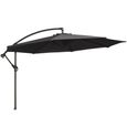 Outdoor Cantilever Parasol - 300cm - Round - with Granite Base - Charcoal