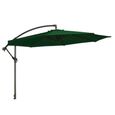 Outdoor Cantilever Parasol - 300cm - Round - with Granite Base - Green