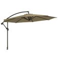 Outdoor Cantilever Parasol - 300cm - Round - with Granite Base - Taupe
