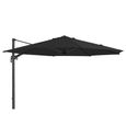 Outdoor Cantilever Parasol - 350cm - Round - Aluminium - with Plastic Fillable Base - Charcoal
