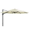 Outdoor Cantilever Parasol - 350cm - Round - Aluminium - with Plastic Fillable Base - Ecru