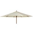 Outdoor Parasol - 300cm - Round - Eucalyptus Wood - with Granite Base - Ecru