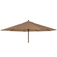 Outdoor Parasol - 300cm - Round - Eucalyptus Wood - with Granite Base - Taupe