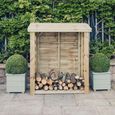 Heavy Duty Slatted Garden Log Store - 6x4 - Redwood