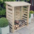 Heavy Duty Slatted Garden Log Store - 6x4 - Redwood