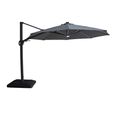 Aramis LED Outdoor Cantilever Parasol - 3.5cm - Round - with Base - Charcoal Grey