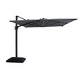 Aramis LED Outdoor Cantilever Parasol - 3cm x 4cm - with Base - Charcoal Grey